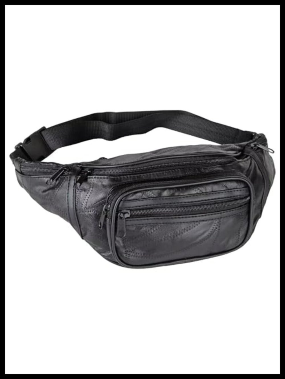 Lambskin Leather Fanny Pack Crossbody Waist Bag Travel Hiking